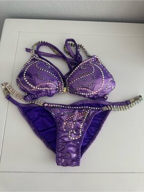 NPC Bikini Competition Suit | Purple Crystal Suit | Saleyla